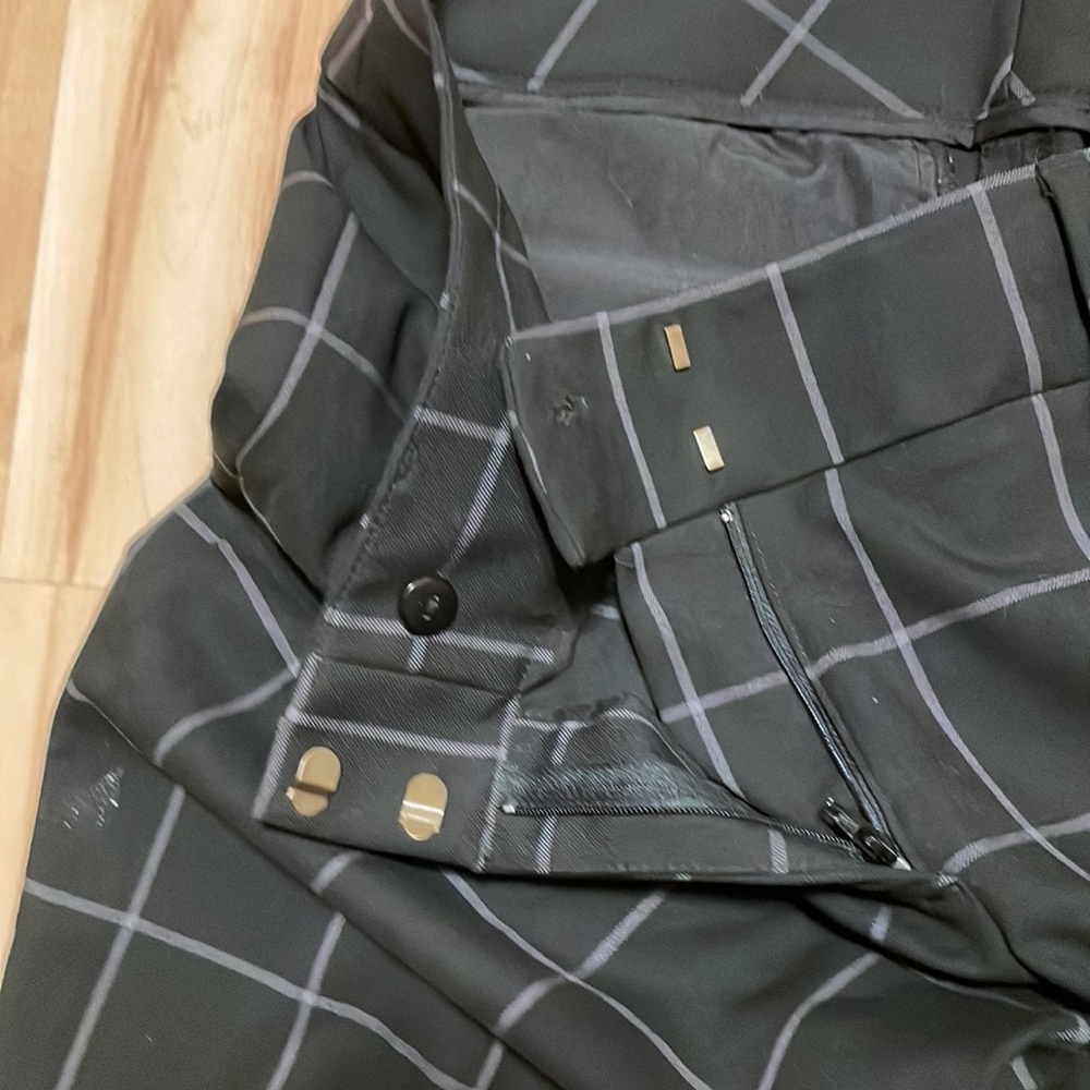 Ann Taylor Loft “Marisa” trousers with checkered pinstripe pattern GUC - Picture 3 of 7